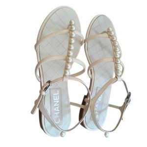Chanel Pearl Flat Sandals